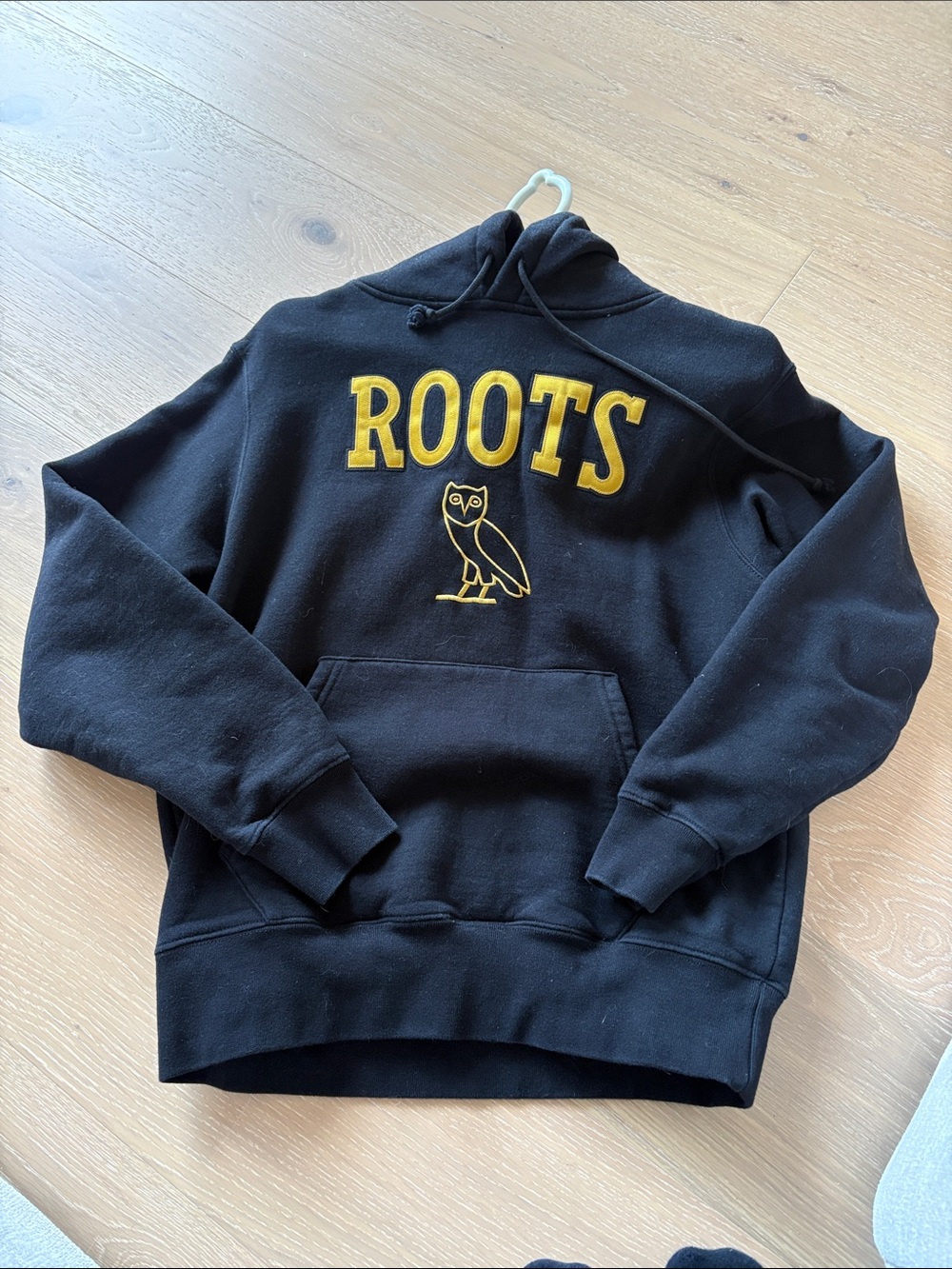 OVO Roots Black Hoodie with Yellow Embroidered Logo